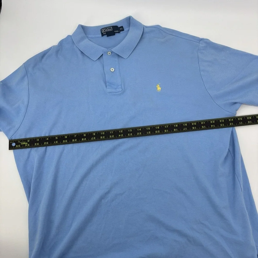 Polo Ralph‎ Lauren Light Blue Polo Shirt Men's Size XL Gold Pony Short Sleeve